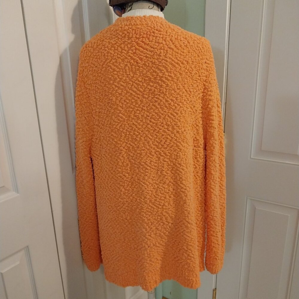 3560 Size 2X Zenana Peach Popcorn Texture Cardigan Sweater. - Picture 3 of 5